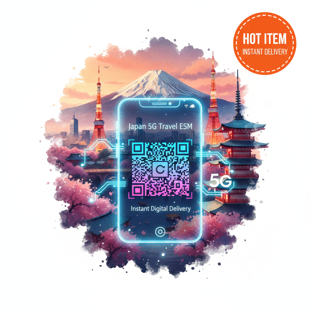 Japan Travel eSIM 5G | 10GB Data 7-30 Days | KDDI & SoftBank | Instant Activate