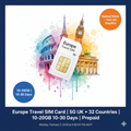 Europe eSIM | 5G High Speed (33 Countries + UK) | 10GB Data | Instant Delivery