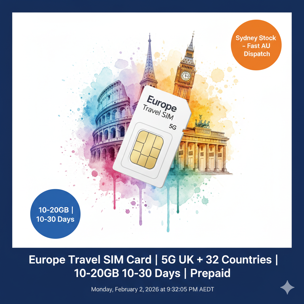 Europe eSIM | 5G High Speed (33 Countries + UK) | 10GB Data | Instant Delivery